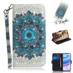 For Xiaomi Redmi 10X 5G 3D Painted Pattern Magnetic Attraction Horizontal Flip Leather Case with Holder & Card Slot & Wallet & Lanyard(Peacock Wreath)