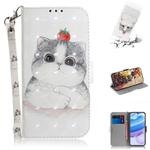 For Xiaomi Redmi 10X 5G 3D Painted Pattern Magnetic Attraction Horizontal Flip Leather Case with Holder & Card Slot & Wallet & Lanyard(Cute Cat)