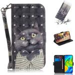 For Xiaomi Redmi Note 9 / Redmi 10X 4G 3D Painted Pattern Magnetic Attraction Horizontal Flip Leather Case with Holder & Card Slot & Wallet & Lanyard(Embrace Cat)
