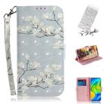 For Xiaomi Redmi Note 9 / Redmi 10X 4G 3D Painted Pattern Magnetic Attraction Horizontal Flip Leather Case with Holder & Card Slot & Wallet & Lanyard(Magnolia)