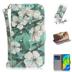 For Xiaomi Redmi Note 9 / Redmi 10X 4G 3D Painted Pattern Magnetic Attraction Horizontal Flip Leather Case with Holder & Card Slot & Wallet & Lanyard(Watercolor Flowers)