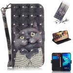 For Motorola Moto G8 Power Lite 3D Painted Pattern Magnetic Attraction Horizontal Flip Leather Case with Holder & Card Slot & Wallet & Lanyard(Embrace Cat)