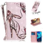 For Motorola Moto G8 Power Lite 3D Painted Pattern Magnetic Attraction Horizontal Flip Leather Case with Holder & Card Slot & Wallet & Lanyard(Butterfly High Heels)