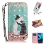 For Motorola Moto G8 Power Lite 3D Painted Pattern Magnetic Attraction Horizontal Flip Leather Case with Holder & Card Slot & Wallet & Lanyard(Black White Cat)