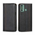 For ZTE Blade A53 4G Grid Texture Magnetic Flip Leather Phone Case(Black)