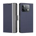 For vivo iQOO Neo 8 5G / 8 Pro 5G Twill Texture Side Button Leather Phone Case(Blue)