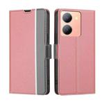 For vivo Y78 5G Twill Texture Side Button Leather Phone Case(Pink)