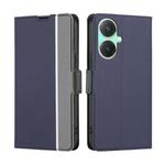 For vivo Y27 4G Twill Texture Side Button Leather Phone Case(Blue)