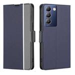 For vivo Y100 5G IDN Twill Texture Side Button Leather Phone Case(Blue)