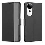 For vivo S19 Pro Twill Texture Side Button Leather Phone Case(Black)