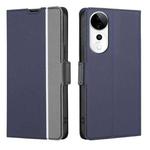 For vivo S19 Pro Twill Texture Side Button Leather Phone Case(Blue)