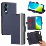 For vivo Y29s 5G / Y04 4G Twill Texture Side Button Leather Phone Case(Blue)