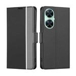 For Huawei Enjoy 60 Pro / nova 11i Twill Texture Side Button Leather Phone Case(Black)