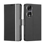 For Honor 90 5G Twill Texture Side Button Leather Phone Case(Black)