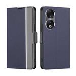 For Honor 90 5G Twill Texture Side Button Leather Phone Case(Blue)