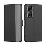 For Honor 90 Pro 5G Twill Texture Side Button Leather Phone Case(Black)