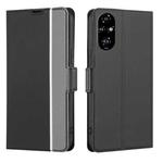 For Honor 200 Pro 5G Twill Texture Side Button Leather Phone Case(Black)