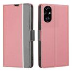 For Honor 200 Pro 5G Twill Texture Side Button Leather Phone Case(Pink)