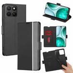 For Honor X8c 4G Twill Texture Side Button Leather Phone Case(Black)
