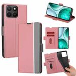 For Honor X8c 4G Twill Texture Side Button Leather Phone Case(Pink)