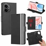 For Honor 400 Global 156.5mm Twill Texture Side Button Leather Phone Case(Black)