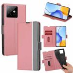 For Honor X60 GT 5G Twill Texture Side Button Leather Phone Case(Pink)
