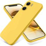 For vivo V29e 5G India Pure Color Liquid Silicone Shockproof Phone Case(Yellow)