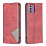 For Nokia G42 Rhombus Texture Magnetic Leather Phone Case(Red)