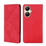 For vivo Y35+ 5G Skin Feel Magnetic Leather Phone Case(Red)
