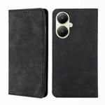 For vivo Y35+ 5G Skin Feel Magnetic Leather Phone Case(Black)