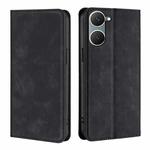 For vivo Y03 4G Skin Feel Magnetic Leather Phone Case(Black)