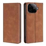 For vivo iQOO Z9 Turbo Skin Feel Magnetic Leather Phone Case(Light Brown)