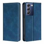 For vivo Y100 5G IDN Skin Feel Magnetic Leather Phone Case(Blue)