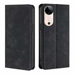 For vivo S19 Skin Feel Magnetic Leather Phone Case(Black)