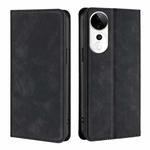 For vivo S19 Pro Skin Feel Magnetic Leather Phone Case(Black)