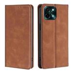 For vivo Y28 4G Skin Feel Magnetic Leather Phone Case(Light Brown)