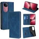 For vivo V50 5G Skin Feel Magnetic Leather Phone Case(Blue)