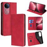 For vivo V50 5G Skin Feel Magnetic Leather Phone Case(Red)