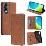 For vivo Y29s 5G / Y04 4G Skin Feel Magnetic Leather Phone Case(Light Brown)