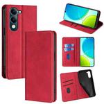 For vivo Y29s 5G / Y04 4G Skin Feel Magnetic Leather Phone Case(Red)