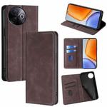 For vivo Y39 5G Global Skin Feel Magnetic Leather Phone Case(Dark Brown)