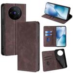 For vivo X200s 5G Skin Feel Magnetic Leather Phone Case(Dark Brown)