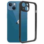 For iPhone 13 Frosted TPU + Transparent PC Phone Case(Black)