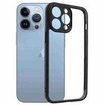 For iPhone 13 Pro Frosted TPU + Transparent PC Phone Case(Black)