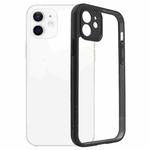 For iPhone 12 Frosted TPU + Transparent PC Phone Case(Black)