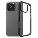 For iPhone 16 Pro Max Frosted TPU + Transparent PC Phone Case(Black)