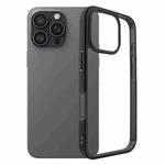 For iPhone 16 Pro Frosted TPU + Transparent PC Phone Case(Black)