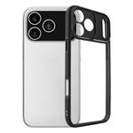 For iPhone 17 Pro Max Frosted TPU + Transparent PC Phone Case(Black)