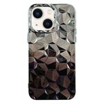 For iPhone 14 Electroplating Honeycomb Edged TPU Gradient Phone Case(Black)