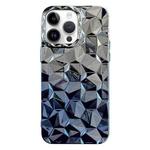 For iPhone 14 Pro Max Electroplating Honeycomb Edged TPU Gradient Phone Case(Blue)